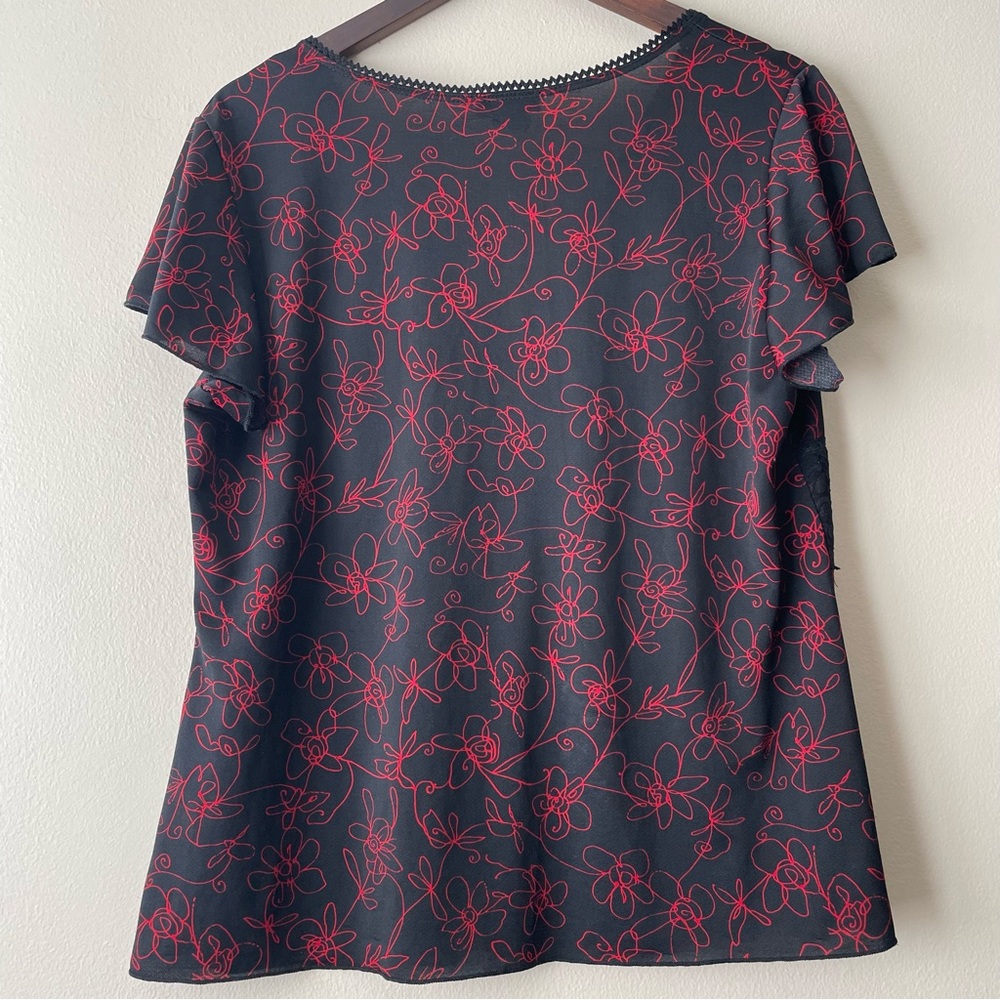 VTG Perseption Women's 2XL Floral Top Lace Romantic Whimsigoth Feminine - Picture 2 of 8